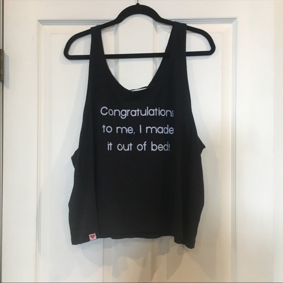 Wildfox “Congrats I Made It Out Of Bed” Tank SZ L - Picture 3 of 6